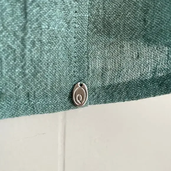 Q Neel Linen Blend Tunic Top EU 38 US 8 Sage Green Minimalist Nordic Lagenlook - Picture 3 of 10